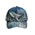 thumbnail image 4 of XIAOCHA Women's Printed Rhinestone Baseball Cap Breathable Outdoor Party Dad Hat Casual Trucker Hat,Navy, 4 of 4