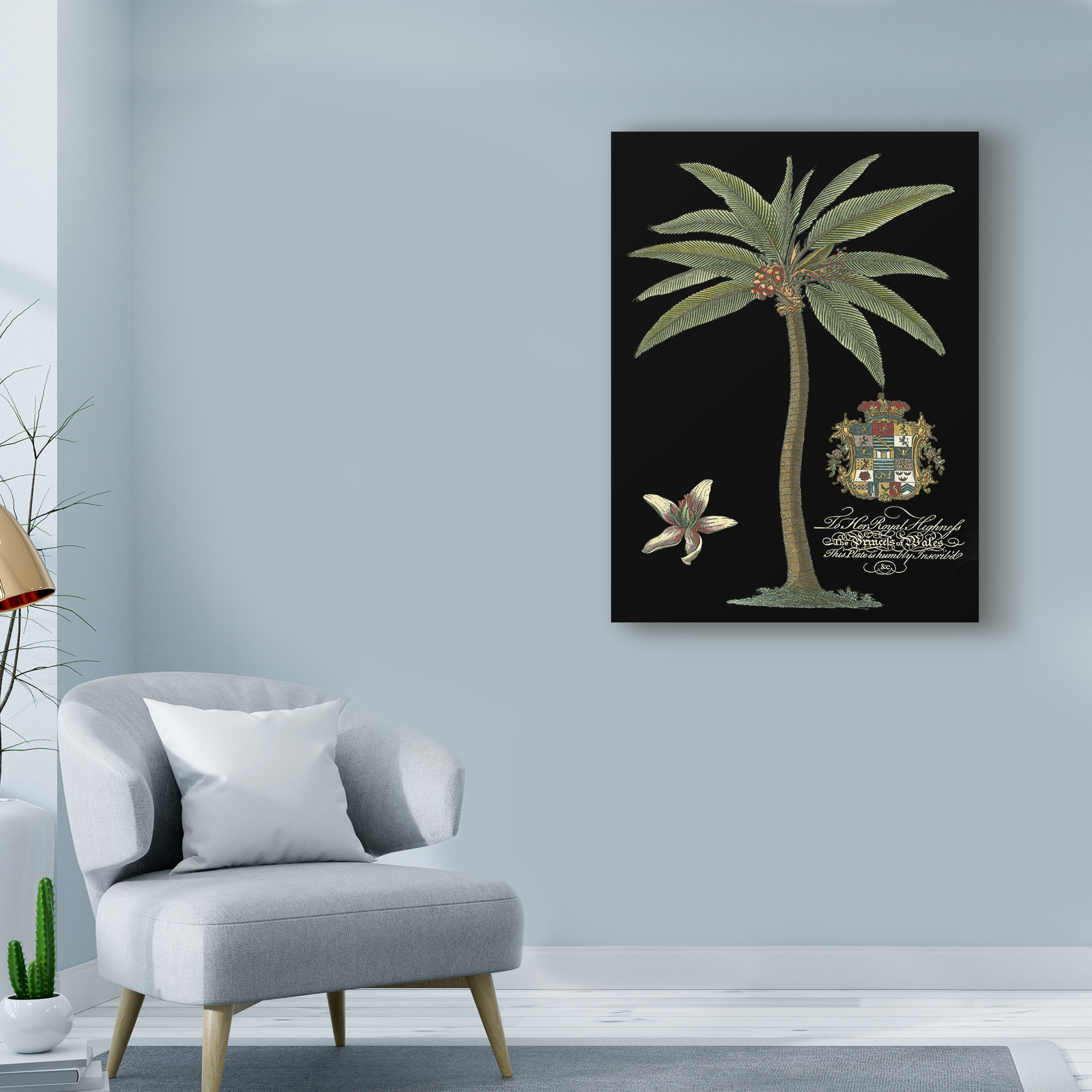 Trademark Fine Art 'Palm on Black I' Canvas Art by Unknown