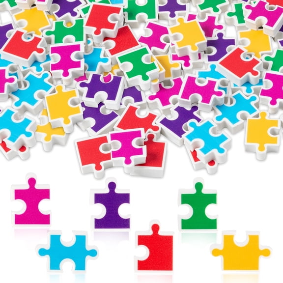Haooryx 60 Pack Mini Colourful Puzzle Erasers for Party Favors Teaching Prizes
