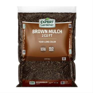 Expert Gardener Brown Mulch, 2 cu. ft. – Year Long Color, Decorative Landscaping Mulch