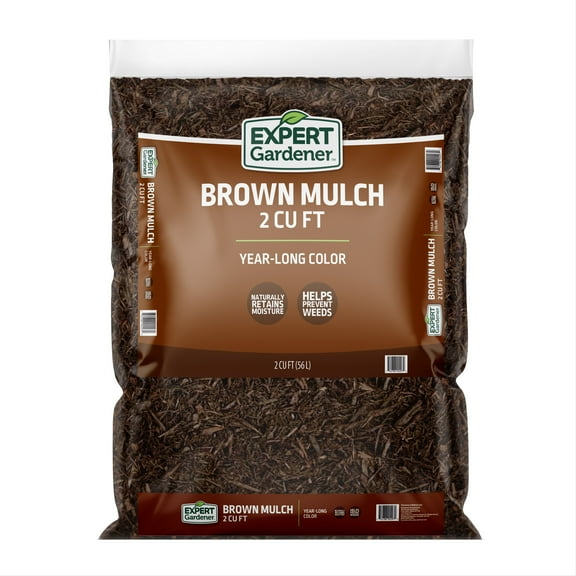 Expert Gardener Brown Mulch, 2 cu. ft. – Year Long Color, Decorative Landscaping Mulch
