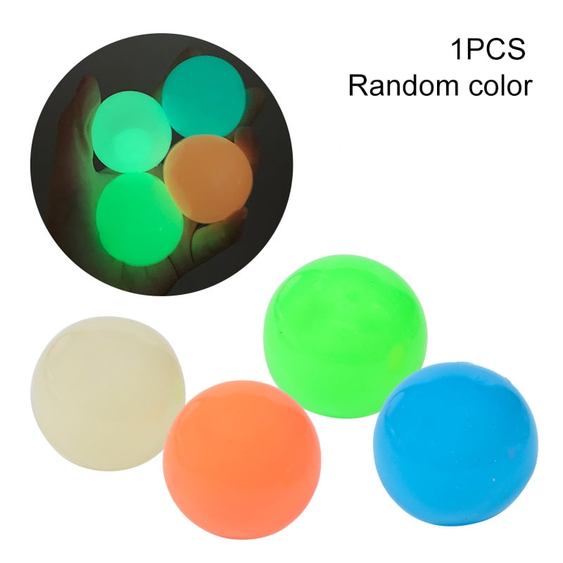 4pcs Sticky Target Wall Balls for Ceiling Stress Relief Squeeze Luminous Toys 