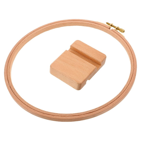 WHAMVOX embroidery Hoop with Stand Beige Wooden Base DIY Cross Stitch Frame Adjustable for All Projects