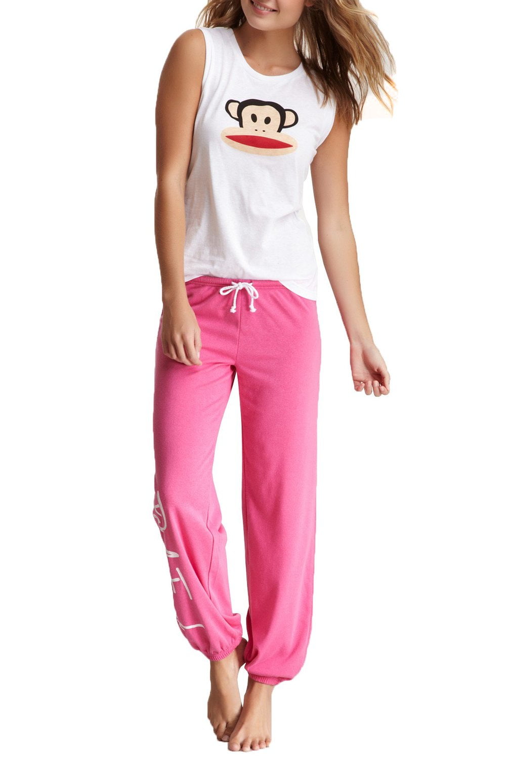 Paul Frank Julius Monkey Pink Green Gingham Shirt Pants Pajamas Toddler Girls 2T 