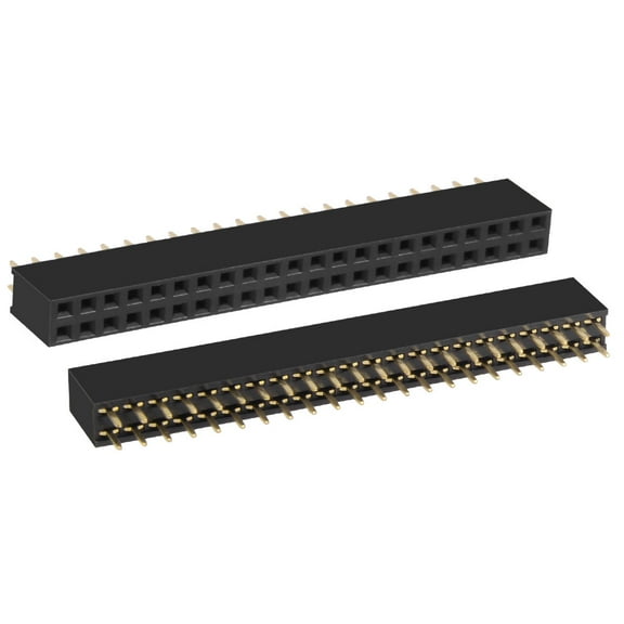 50Pcs 2.54mm Pitch 2x22-Pin 2 Row Straight Connector Female Pin Header Strip