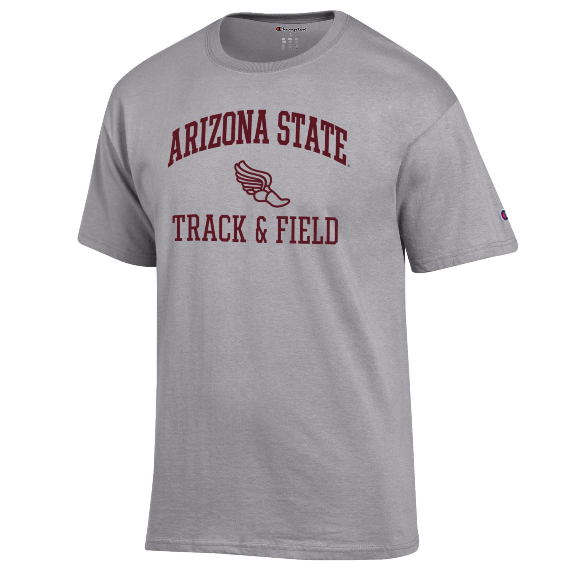 Men's Champion  Gray Arizona State Sun Devils Track & Field Icon T-Shirt