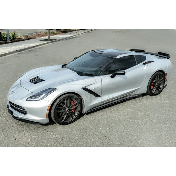 For 2014-2019 Corvette C7 Base Models | Add On Aero Bottom Line Carbon Fiber Rocker Panel Side Skirts Extension