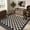 Black, variant on LUKU 10'x14' Vintage Checkered Faux Wool Area Rug, Machine Washable 0.24-Inch Low-Pile Carpet with TPR Non-Slip Backing for Home Decor, Black