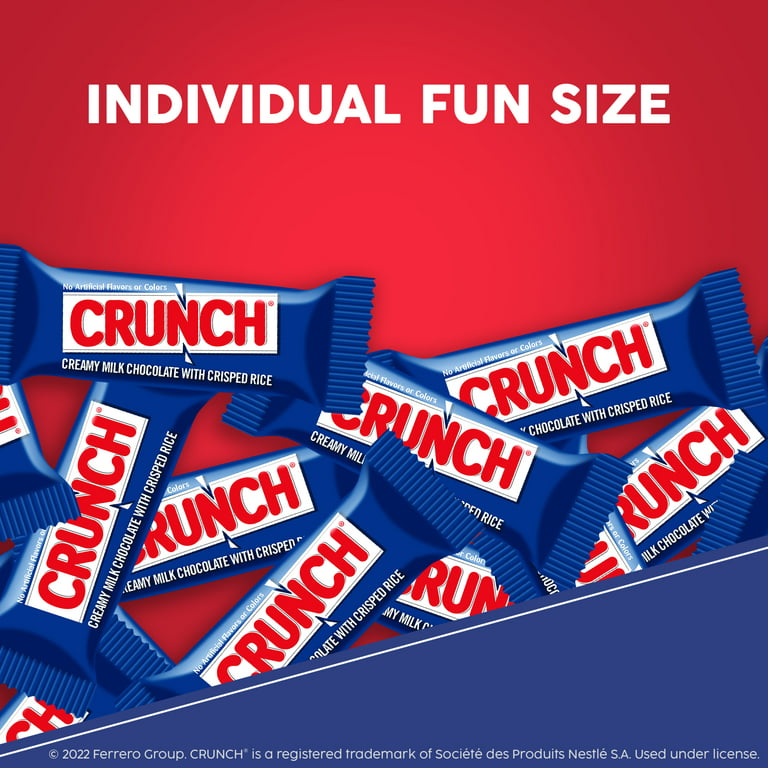 Crunch Candy Bars, Milk Chocolate, Fun Size - 10 oz