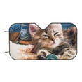 thumbnail image 4 of Uemuo Playful Cat Pattern Accordion Car Windshield Sun Shade, Foldable Reflective Sun Visor for Car, Reflector Windshield Sunshade-Small, 4 of 7