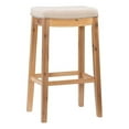 thumbnail image 1 of Linon Claridge Bar Stool Natural Padded Seat Acacia Wood Frame in Rustic Brown, 1 of 14
