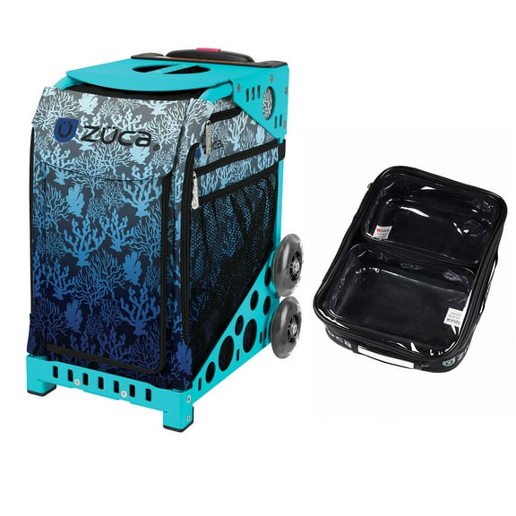 Zuca 18" Sport Bag - Reef with 1 Large and 2 Mini Utility Pouches (Turquoise Frame)