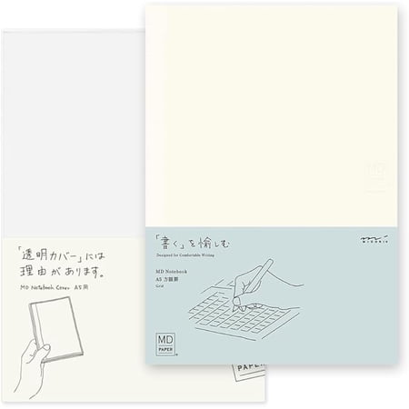 DESIGNPHIL Midori 15295006 Notebook, MD Notebook, A5, Graph Ruled + Notebook Cover