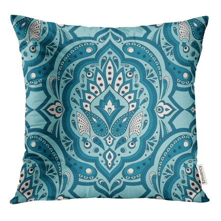 Batik Outdoor Pillows STOAG Floral Paisley Pattern Vintage Flower Ethnic for Batik Oriental Throw Pillowcase Cushion Case Cover 16x16 inch ()