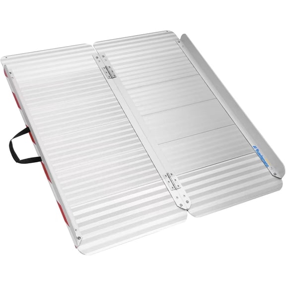 Ruedamann 5' x 33.5" Portable Wheelchair Ramp,Wider Aluminum Wheelchair Ramp,Folding Ramps for Home,Curbs,Steps,Stairs,Doorways,Non-Skid Surface,Holds up to 800 lbs (MR607X-5)