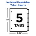 One Set of Insertable Binder Dividers with Buff Paper Tabs and