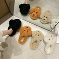 thumbnail image 5 of Zhaomeidaxi Cute 3D Cartoon Fluffy Teddy Dog Slipper for Girls, Cool Fun Warm Plush Animal Winter Non-Slip House Shoes for Women, 5 of 8