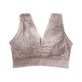 thumbnail image 4 of Wireless Bra for Women V Neck Plus Size Sleep Bra Full Coverage Lounge Comfort Bras Wide Strap Bralette, 4 of 8
