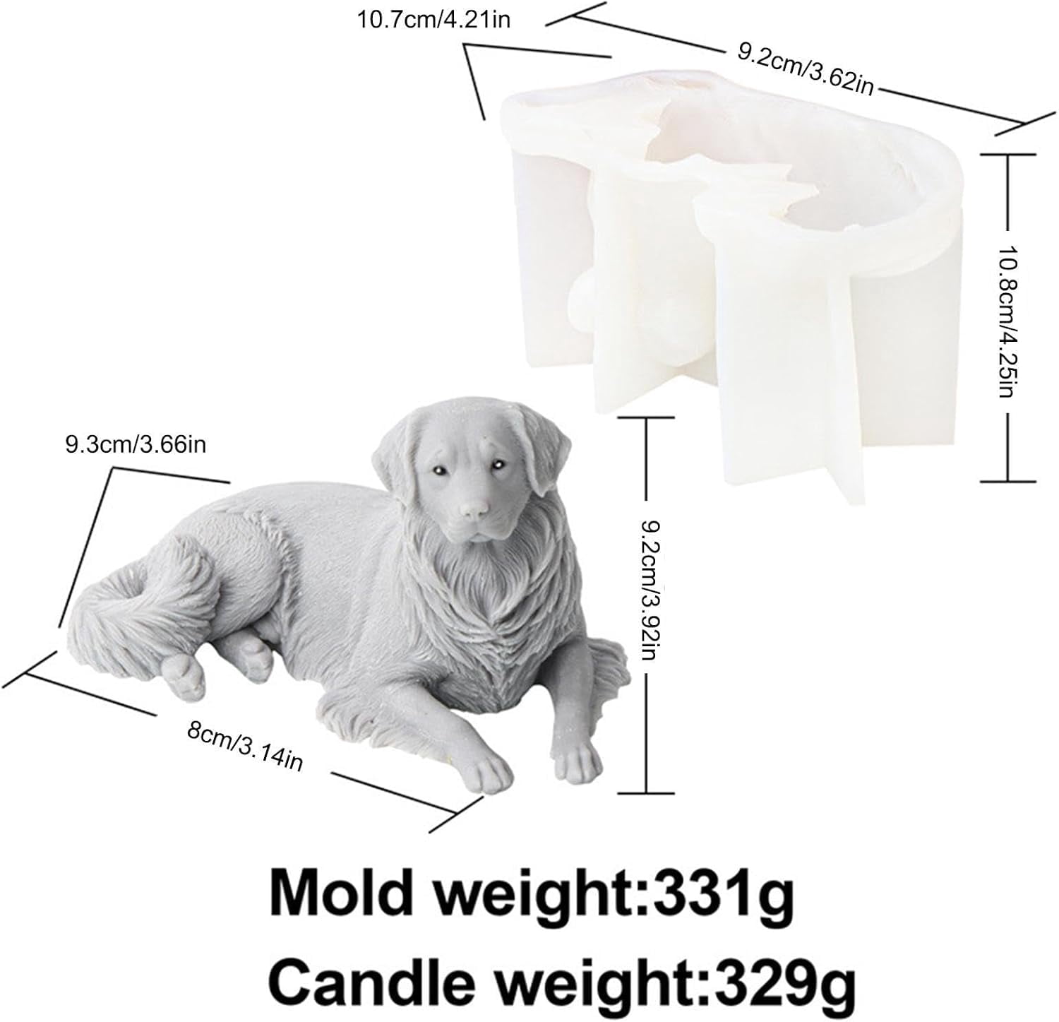 Silicone Candle Moulds, Dog Animal Candle Silicone Mold, Handmade Candle Making Mould, Reusable Silicone Mould for Aromatherapy Candle Epoxy Resin Fondant Cake Chocolate Candy Soap Craft
