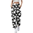 thumbnail image 2 of Halloween Pants Women Elastic Waist Drawstring Relaxed Fit Funny Print Joggers Sweatpants with Pockets, 2 of 5