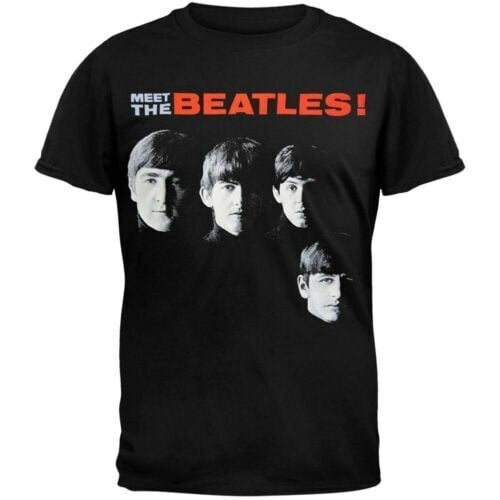 Angreb Es lektie The Beatles Meet the Beatles T-shirt Vintage Unisex Black Classic S-4XL -  Walmart.com