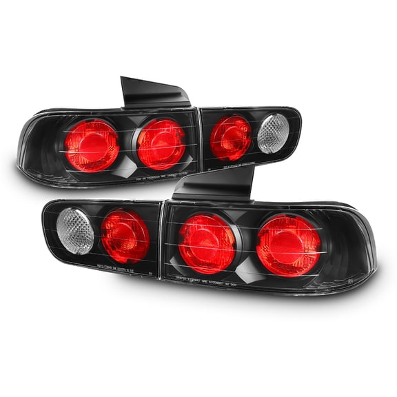 AKKON - For 1994-2001 Acura Integra DB DC 4DR Sedan Black Housing Tail Brake Lights Assembly LH RH Pair