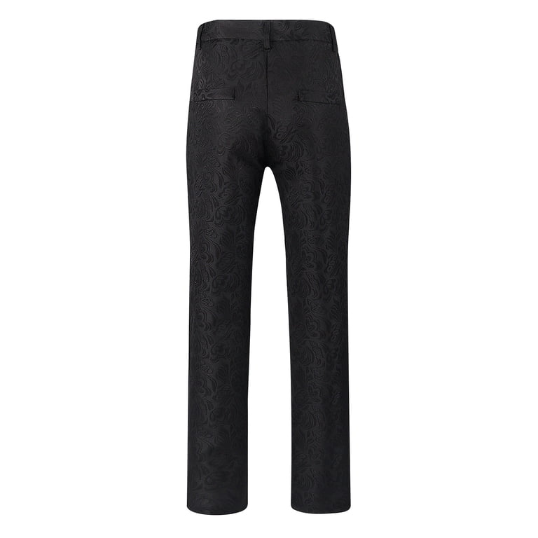 cigarette dress pants IROINNID Dress Pants for Men Reduced Gothic Medieval Steampunk Retro Cigarette  Pants Costume Slim Fit Trousers,Black