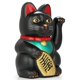thumbnail image 2 of Eigramset Rey Mono Feng Shui Gatos de la Suerte Haciendo Señas Agitando la Riqueza Gato Maneki Neko 6" Alto Negro Oro Mk9904, 2 of 3