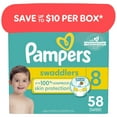 Pampers Swaddlers Size 8 Diapers, 58 Count - Leak-Guard Protection with