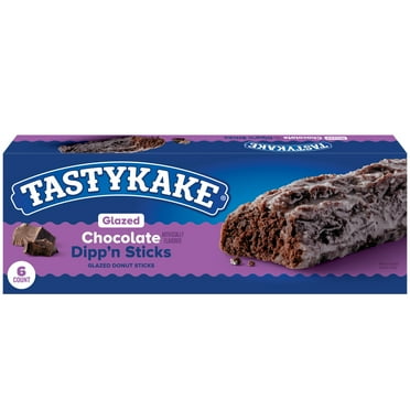 Tastykake Glazed Chocolate Flavored Dipp'n Sticks, Glazed Chocolate Donut Sticks, 10 oz, 6 Ct, Shelf-Stable