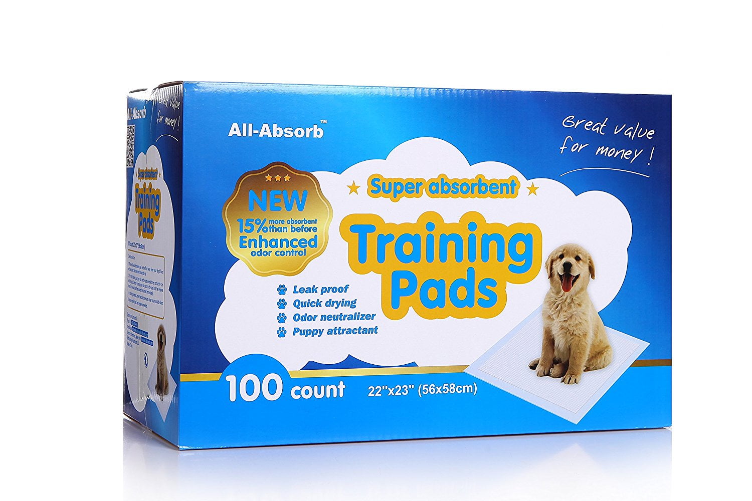 All Absorb 100 Count Underpads Dog Puppy Pet Housebreaking Training Pee Pads 