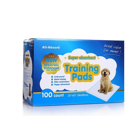 All-Absorb Training Pads 22-inch By 23-inch. 100 (Best Puppy Pads On The Market)