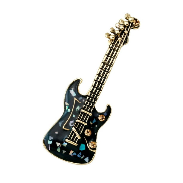 Jumpingount Men Brooch Guitar Decorative Jewelry Party Decoration Holiday Scarf Birthday Suit Clothing DIY Craft Dressing Alloy Ropa, zapatos y accesorios Miscelánea No.02