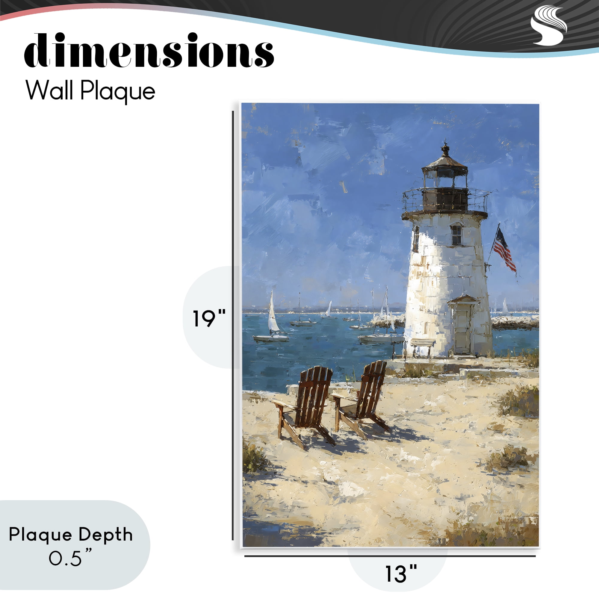 Stupell Industries Summer at Lighthouse Bay Wall Plaque Art, design by Petal Prints Design