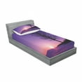 thumbnail image 3 of Tree Bedding Set with Sheet & Covers, Oak Tree at Sunset Snowy Field Wintertime Nature Landscape Wilderness Scene Print, Printed Bedroom Decor 2 Shams, 4 Sizes, Purple Black, by Ambesonne, 3 of 3