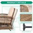 thumbnail image 4 of VIVIJASON 5-Piece Outdoor Patio Wicker Conversation Sets, All Weather Outdoor Rattan Furniture Set Includes Glider Loveseat, 2 Coffee Table, 2 Swivel-Gliders Chairs with Cushions, Light Brown, 4 of 7