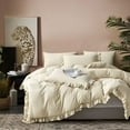 thumbnail image 4 of Twin Comforter Set 3 Pieces Ruffle Bedding Sets Oatmeal Cute Bedding Comforters & Sets, Lightweight Fluffy Microfibe (66"x90" Comforter & 2 Pillowcases), 4 of 6