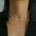 thumbnail image 2 of Nmkwnr Faux Pearl Choker Necklace Round Pearl Necklace Pearl Jewelry Gift for Women, Champagne, 2 of 6