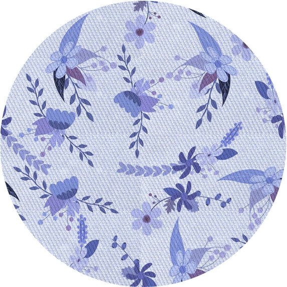 Ahgly Company Machine Washable Indoor Round Transitional Lavender Blue Area Rugs, 4' Round