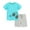 B Blue, variant on Esaierr Kids Toddler Boys Clothing Two Piece Set Summer Cotton Embroidery Boys Tees Shorts Outfit for 2-8 Years