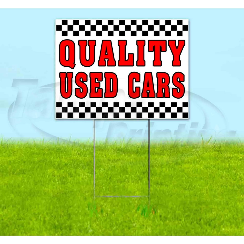 QUALITY USED CARS (18" x 24") Yard Sign, Quantity Discounts, Multi