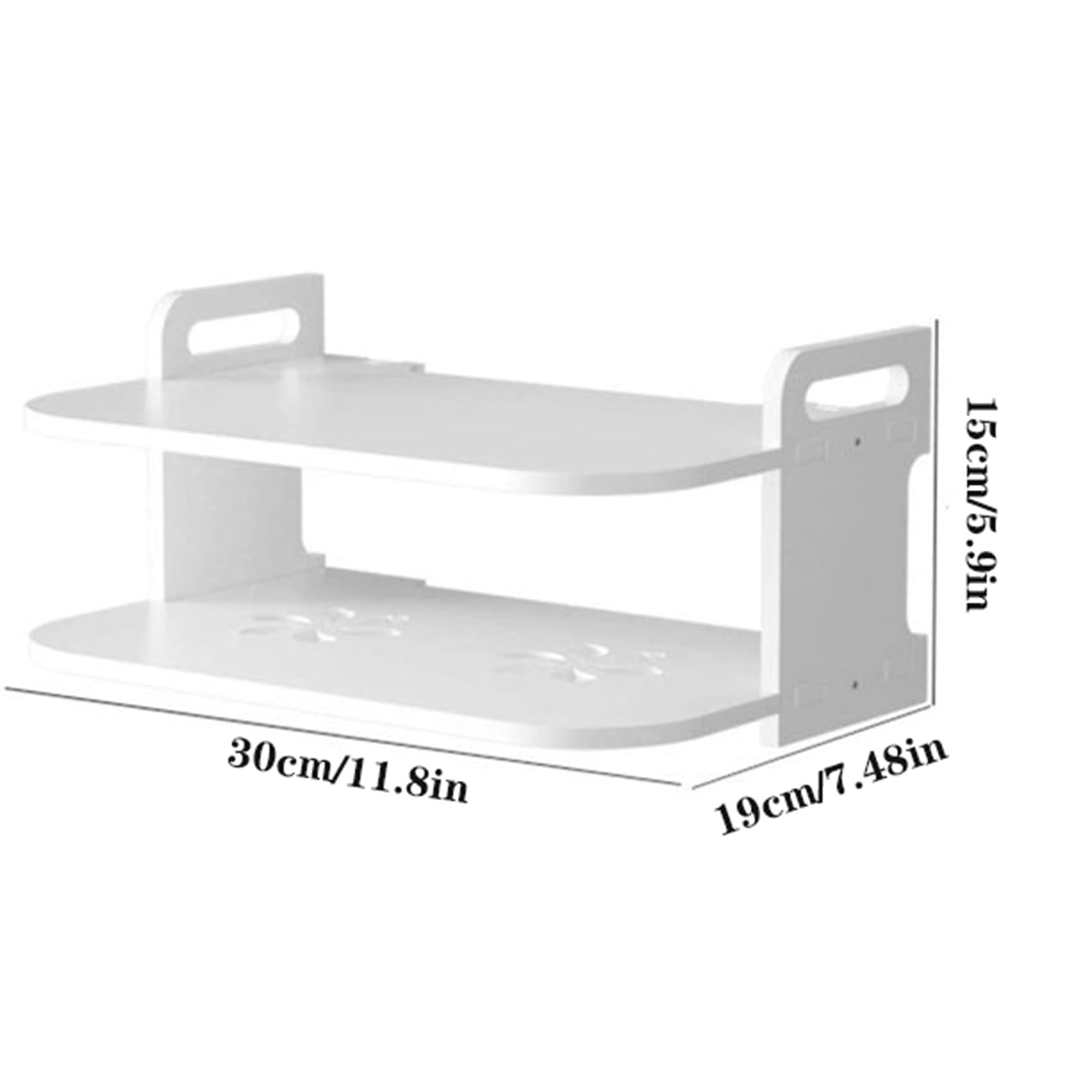 Ikeay Floating Shelf for Tv Components Tv Box Shelf Thick Dvd Player Wall Hanging Shelf Punching Storage Rack Floating Shelf for Set Top Box Router Game Consoles for Home, Holder for Bathroom