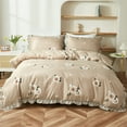 thumbnail image 1 of Move Over Yellow Floral Duvet Cover Set Queen Ruffle Flowers Bedding Sets Ruffle Pattern Microfiber No Filling, 1 of 10
