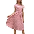 thumbnail image 1 of WILLBEST Vestido Largo Informal Fluido con Cinturón y Estampado de Lunares para Mujer, Ideal para Vacaciones Diarias, Primavera, Verano y Otoño. Extra Grande, 1 of 3