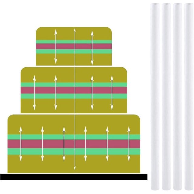 30 Gouttières en Plastique Blanc, 24cm Bâtons de Support Réutilisables pour Construction de Gâteaux Multi-Niveaux