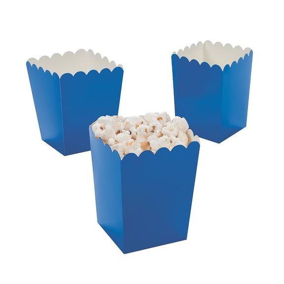 Mini Blue Popcorn Boxes (24Pc) - 24 Pieces