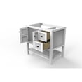 thumbnail image 5 of Modern 36" Alicia White Wood Vanity Base with Black Handles, 5 of 6