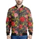 thumbnail image 5 of Chaqueta con cremallera y estampado de flores de rosas para hombre, abrigo con estampado floral en 3D de plantas, chaquetas informales de gran tamaño, ropa de calle, mangas largas, 5 of 5