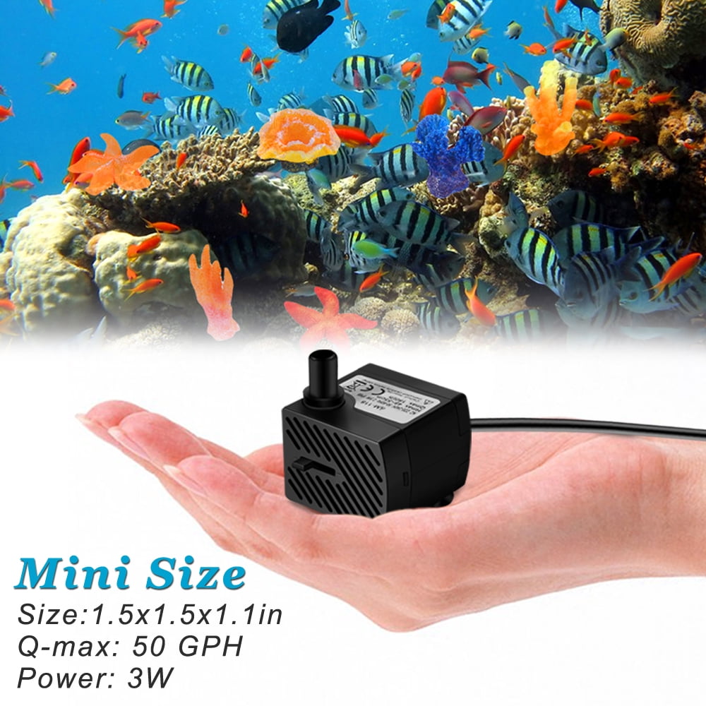 DOMICA 3W 50GPH Mini Submersible Water Pump for Pond, Aquariums, Fish Tank, Fountain, Pet,Hydroponics 110v 60hz