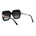 thumbnail image 4 of Womens 90s Designer Fashion Thick Rectangular Butterfly Sunglasses Shiny Black Gold Smoke, 4 of 4